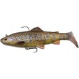 Savage Gear Gumová nástraha 4D TROUT Rattle Shad 12.5cm 35g Dark Brown Medium Sink