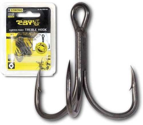 Black Cat Trojháček Curve Point Treble Hook DG Size 1