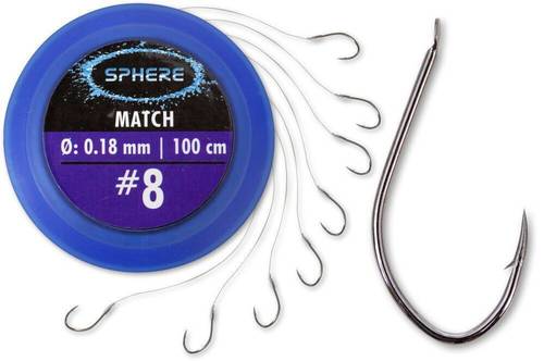 Browning Návazec Sphere Hooks to nylon Match Size 8 0,18mm 100cm