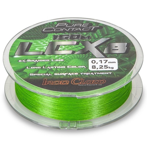 Šňůra Iron Claw LCX8 150m Zelená 0,26mm