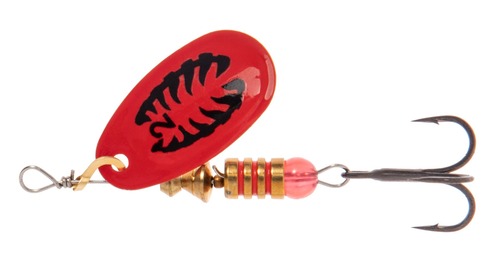 Mikado Třpytka Spinner Bite a Fight Blaster, Size 5, 12g Červená-Černá/Stříbrná