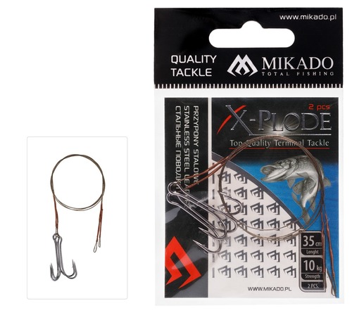 Mikado Návazec X-Plode Lanko s dvojhákem 2ks Hook 6, 10kg, 35cm