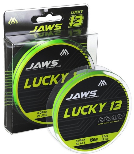 Mikado Šňůra Jaws Lucky 13 Braid, Fluo Green, 150m 0,14mm, 11,0kg