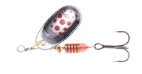 Mikado Třpytka Spinner Bite a Fight, Size 1, 3g Stříbrná/Červené tečky