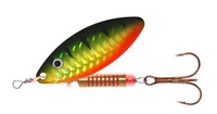 Mikado Třpytka Spinner Bite a Fight Stream, Size 4, 14g Holo Okoun/Stříbrná