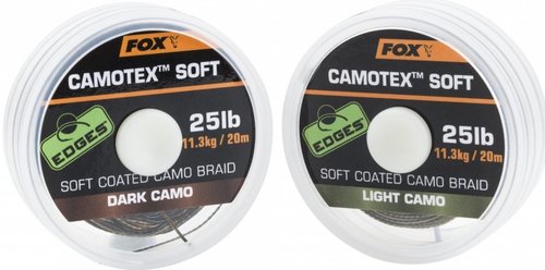 Fox Šňůrka Camotex Soft 20m Dark Camo 15lb, 6,8kg