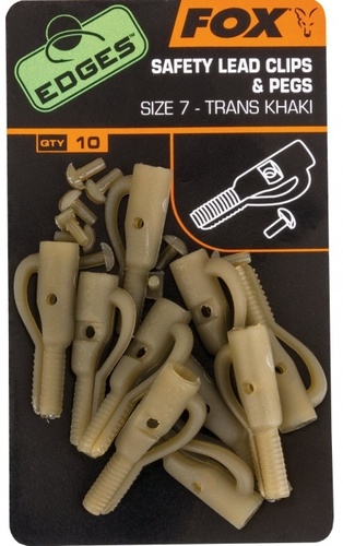 Fox Závěska EDGES™ Safety Lead Clip + Pegs Size 7 Khaki