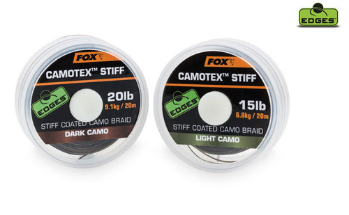 Fox Šňůrka Camotex Stiff  20m Dark Camo 25lb, 11,3kg