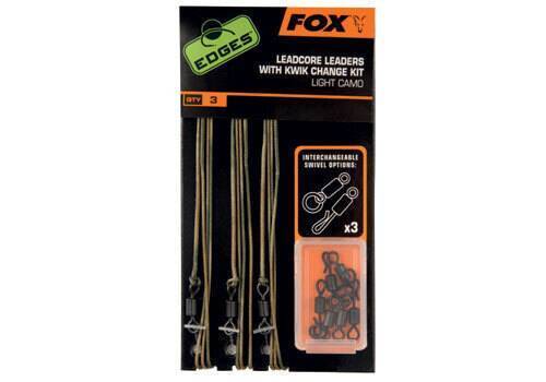 Fox Montáž EDGES™ 45 lb Leadcore Leaders With Kwik Change Kit Dark Camo