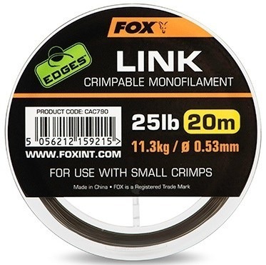 Fox Vlasec Link Crimpable Monofilament 20m 0,64mm, 35lb, 15.9kg