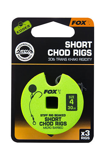 Fox EDGES™ Chod Rigs - Short 30lb, size 4 (Návazec Chod rig 4 krátký)