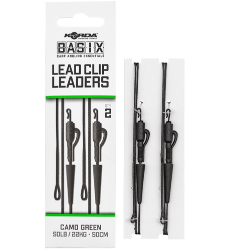 Korda Olověnka Basix Lead Clip Leaders, 2ks 50lb, 22kg, 50cm