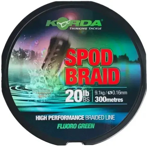 Korda Šňůra Spod Braid Fluoro Green 300m 0,16mm, 9,1kg