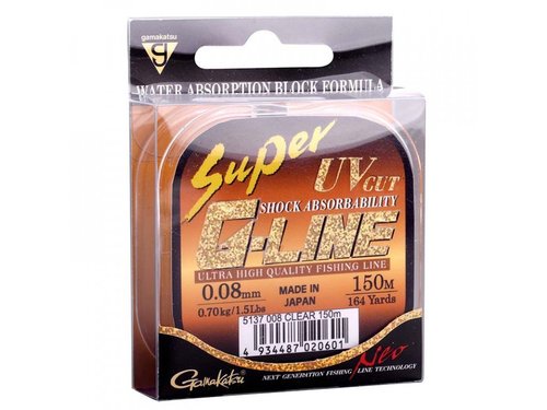 Gamakatsu Vlasec Super G-Line UV Cut Transparent 0,14mm, 1,9kg, 150m