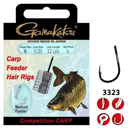 Gamakatsu Návazec Carp Feeder Hair Rigs Size 12 0,18mm 40cm