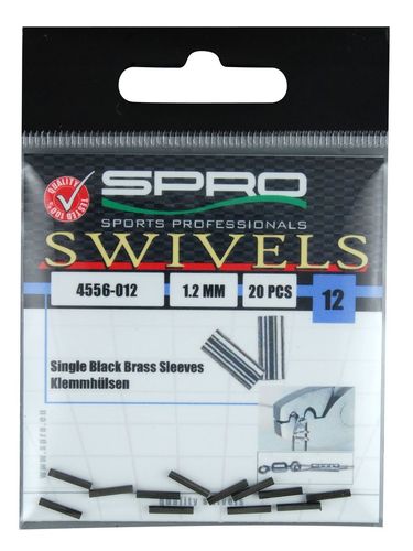 Spro Krimp Single Black Brass Sleeves Size 14, 1,4mm