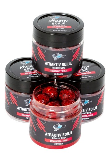 Top Carp Boilies v dipu  Atractiv boilie Intensiv Carp 150ml Strawberry/Chilli