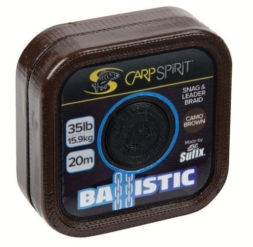 Carp Spirit Ballistic Braided Leader 20 m Camo Brown 25lb