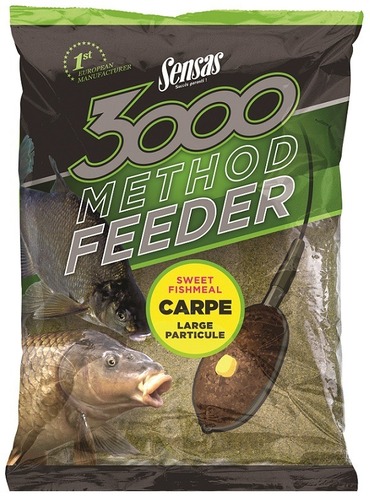 Sensas Krmení 3000 Method Feeder Carpe Sweet Fishmeal Large 1kg